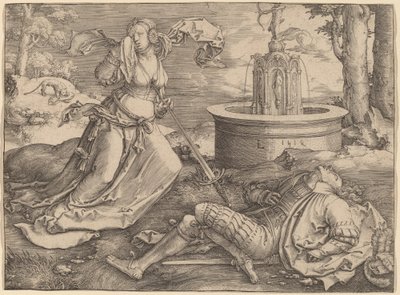 Pyramus en Thisbe door Lucas van Leyden