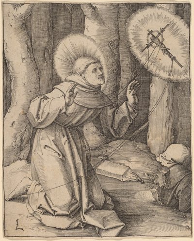 Sint Franciscus van Assisi Ontvangt de Stigmata door Lucas van Leyden