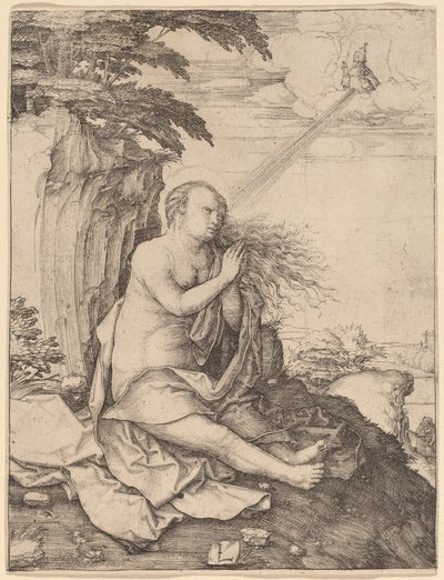 Sint Maria Magdalena in de Woestijn door Lucas van Leyden