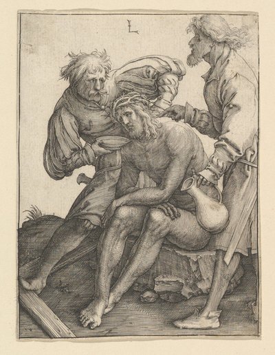 Soldaten geven Christus te drinken, ca. 1512 door Lucas van Leyden