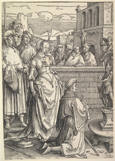 Salomo die een Afgod Aanbidt, ca. 1514 door Lucas van Leyden