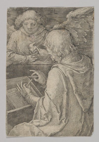St. Mattheüs, uit de serie De Vier Evangelisten, 1518 door Lucas van Leyden