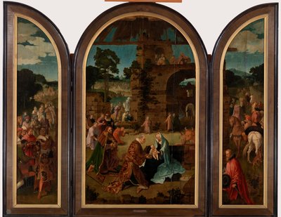 De aanbidding der wijzen drieluik door Lucas van Leyden
