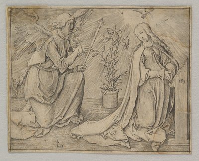 De annunciatie, ca. 1516 door Lucas van Leyden