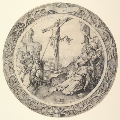 De Kruisiging, uit de Circulaire Passie door Lucas van Leyden