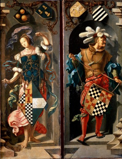 De genezing van de blinde man van Jericho, zijpaneel door Lucas van Leyden