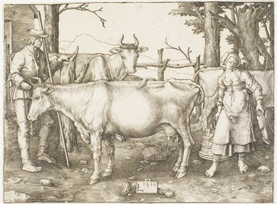 Het melkmeisje door Lucas van Leyden