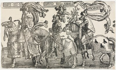 De negen helden: Jozua, David, Judas Makkabeüs, 1515-1517 door Lucas van Leyden