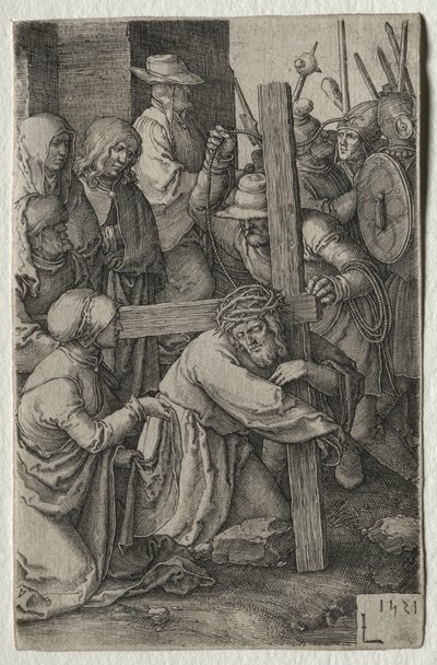 De Passie: Christus draagt het kruis, 1521 door Lucas van Leyden