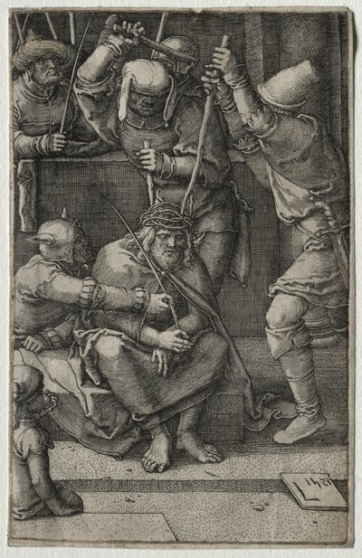De passie: Christus gekroond met doornen, 1521 door Lucas van Leyden