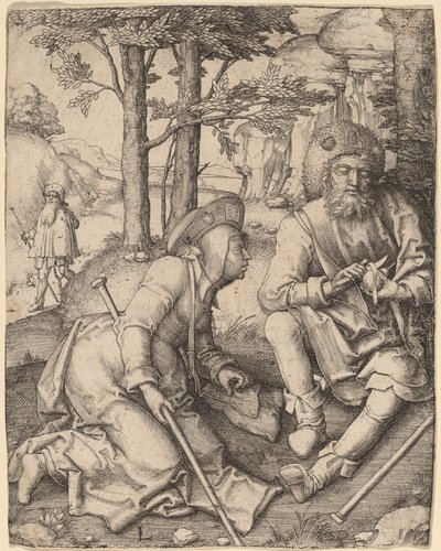 De pelgrims door Lucas van Leyden