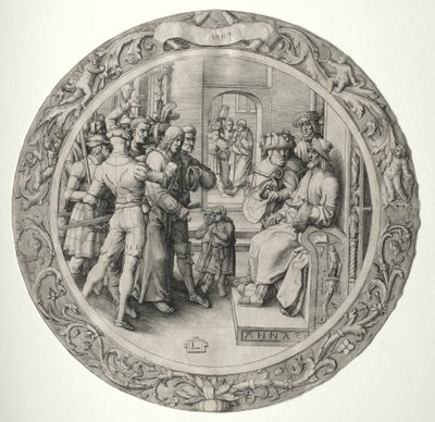 De Ronde Passie: Christus voor de Hogepriester door Lucas van Leyden