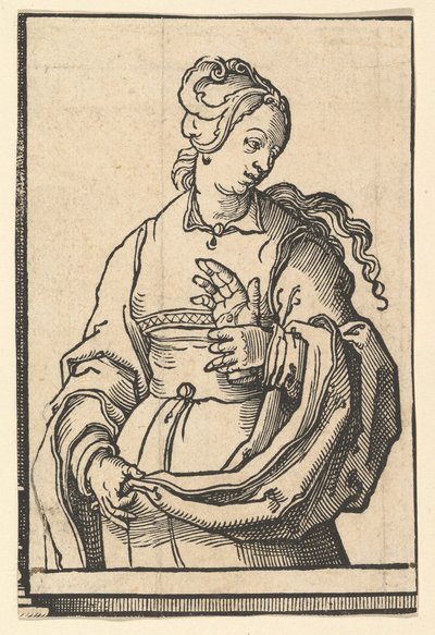 Tiburtijnse Sibylle, uit de serie Sibyllen, ca. 1530 door Lucas van Leyden