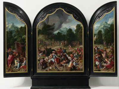 Aanbidding van het Gouden Kalf door Lucas van Leyden