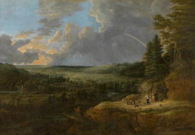 Landschap met Regenboog door Lucas van Uden