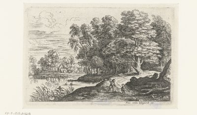 Landschap met twee herdersjongens door Lucas van Uden