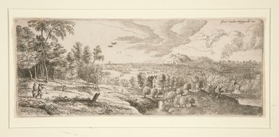 Bos met uitzicht op een rivier door Lucas van Uden