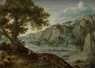 Huy, gezien vanuit Ahin door Lucas van Valckenborch