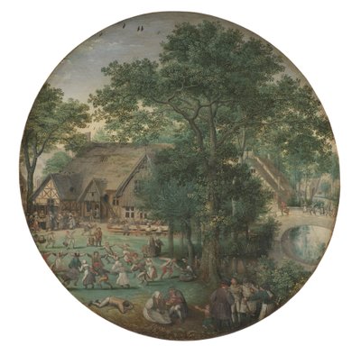 Boerenbruiloft. De bruiloftsdans in de open lucht door Lucas van Valckenborch