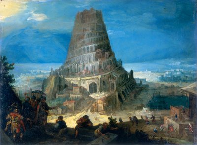 De Toren van Babel, 1595 door Lucas van Valckenborch