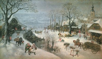 Winterlandschap - februari door Lucas van Valckenborch