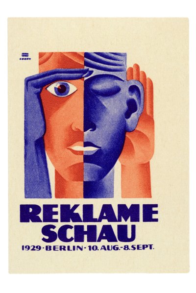 Reklameschau: Poster voor de reclame tentoonstelling die plaatsvond in Berlijn tussen 10 augustus en 8 september door Lucian and Rosen F. Bernhard