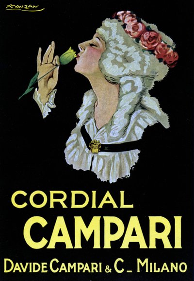 Reclameposter voor de Cordial Campari door Luciano Achille Mauzan