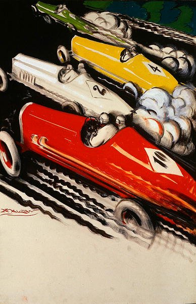 Autoracen door Luciano Achille Mauzan