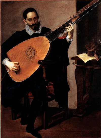 Portret van de Musicus van de Hertogelijke Kapel Gerolamo Gallo door Luciano Borzone
