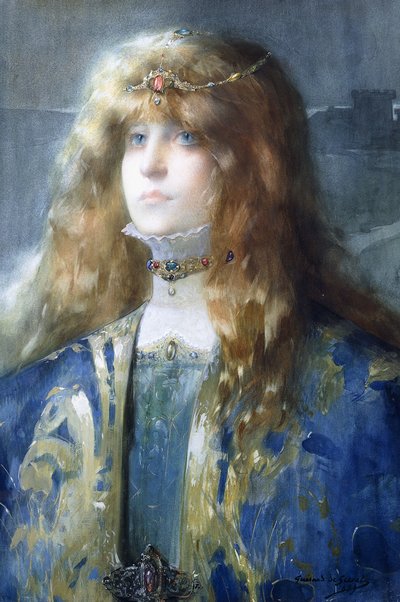 Portret van Sarah Bernhardt door Lucien Guirand de Scevola