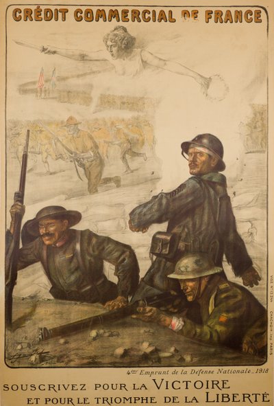 Crédit Commercial De France Souscrivez Pour La Victoire, c.1918 door Lucien Hector Jonas