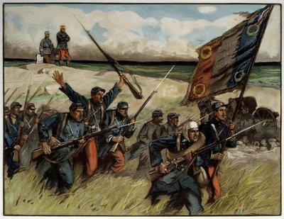 Eerste Wereldoorlog (1914-1918): Charge à la baionette en septembre 1914 door Lucien Hector Jonas