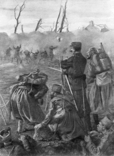 Een Chloorgasaanval, Tweede Slag om Ieper, België, 1915, 1926 door Lucien Jonas