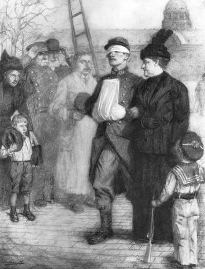 Wandeling van de gewonden, 1915, 1926 door Lucien Jonas