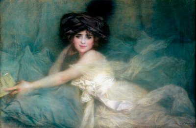 Portret van Juffrouw Carlier of, De Dame met de Tulband door Lucien Levy Dhurmer