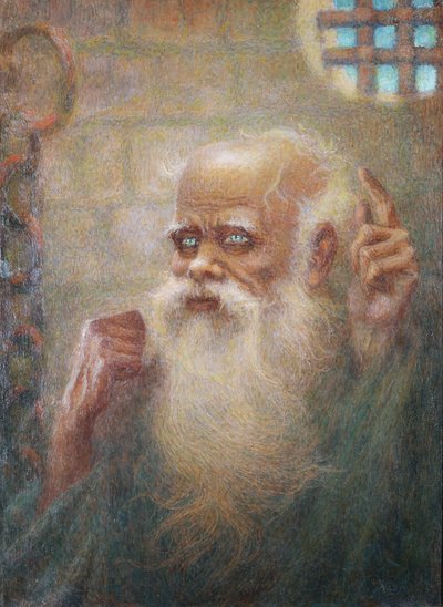 Socrates (469-399 v.Chr.) in de gevangenis door Lucien Levy Dhurmer