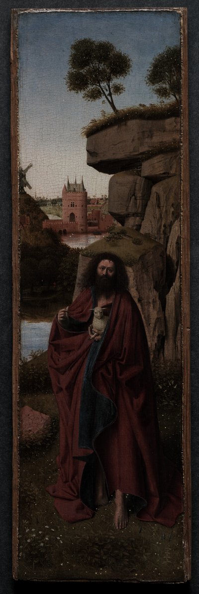 Sint Johannes de Doper in een Landschap door Lucien Lévy Dhurmer