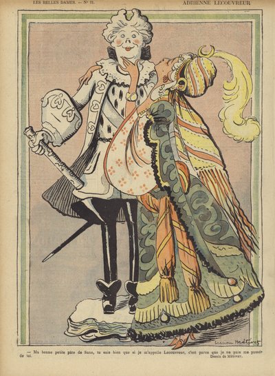 Adrienne Lecouvreur, Illustratie voor Le Rire door Lucien Metivet