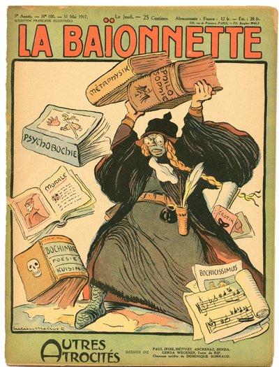 Omslag van La Baionnette, Satirisch in Kleuren door Lucien Metivet