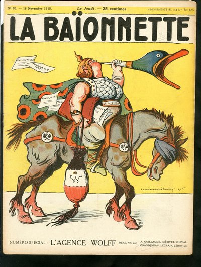 Omslag van "La Baionnette", Satirisch in kleuren door Lucien Metivet