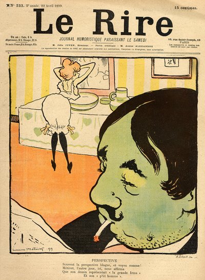 Humoristische cartoon van de voorpagina van 
