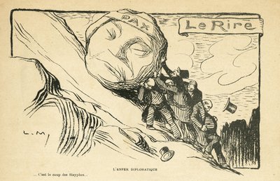 Illustratie in Le Rire, 28/12/12 - diplomatieke hel door Lucien Metivet