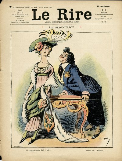 Illustratie in Le Rire, 30/03/12 - de verleidster door Lucien Metivet