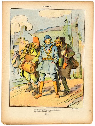 La Baionnette, Satirisch in kleuren door Lucien Metivet