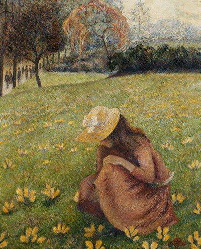 Krokussen door Lucien Pissarro