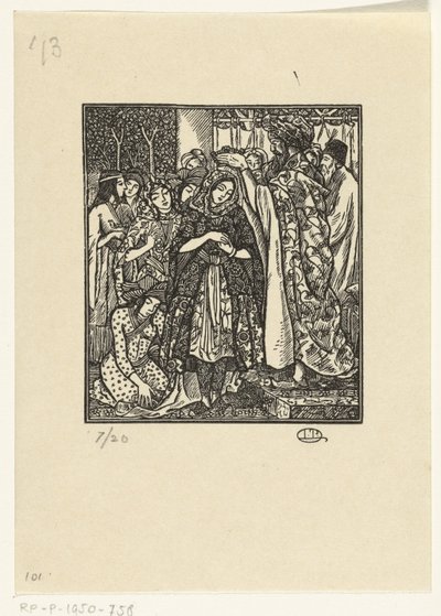 De kroning van Esther door Lucien Pissarro