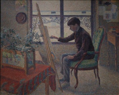 Interieur van het atelier door Lucien Pissarro