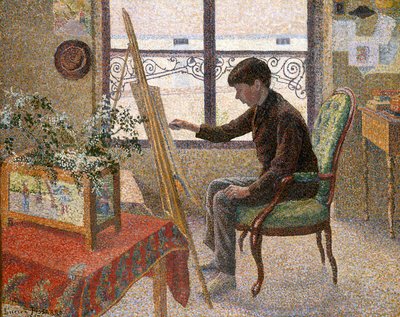 Interieur van het atelier door Lucien Pissarro