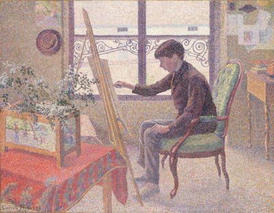 Interieur van het Atelier door Lucien Pissarro