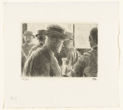 Mannen in een café door Lucien Pissarro